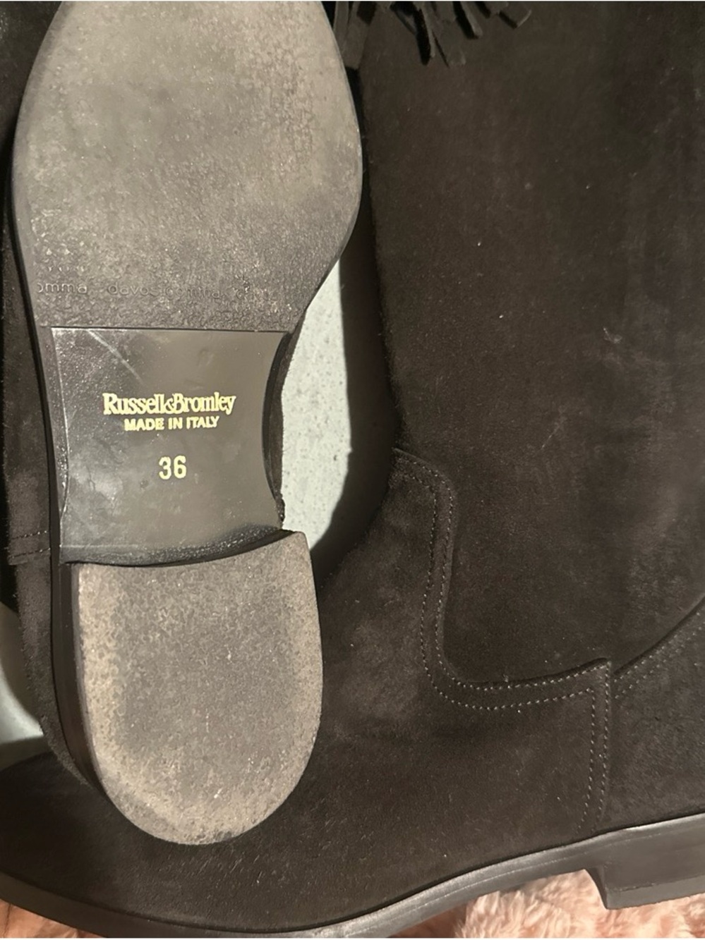Russell & Bromley Women's Black Suede Ankle Booties